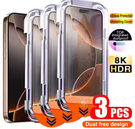 3Pcs Dust Free HD Tempered Glass For Xiaomi Redmi Note 13 11 12 8 9 10 Pro 14C Poco F6 M6 X6 Pro Easy Install Screen Protector