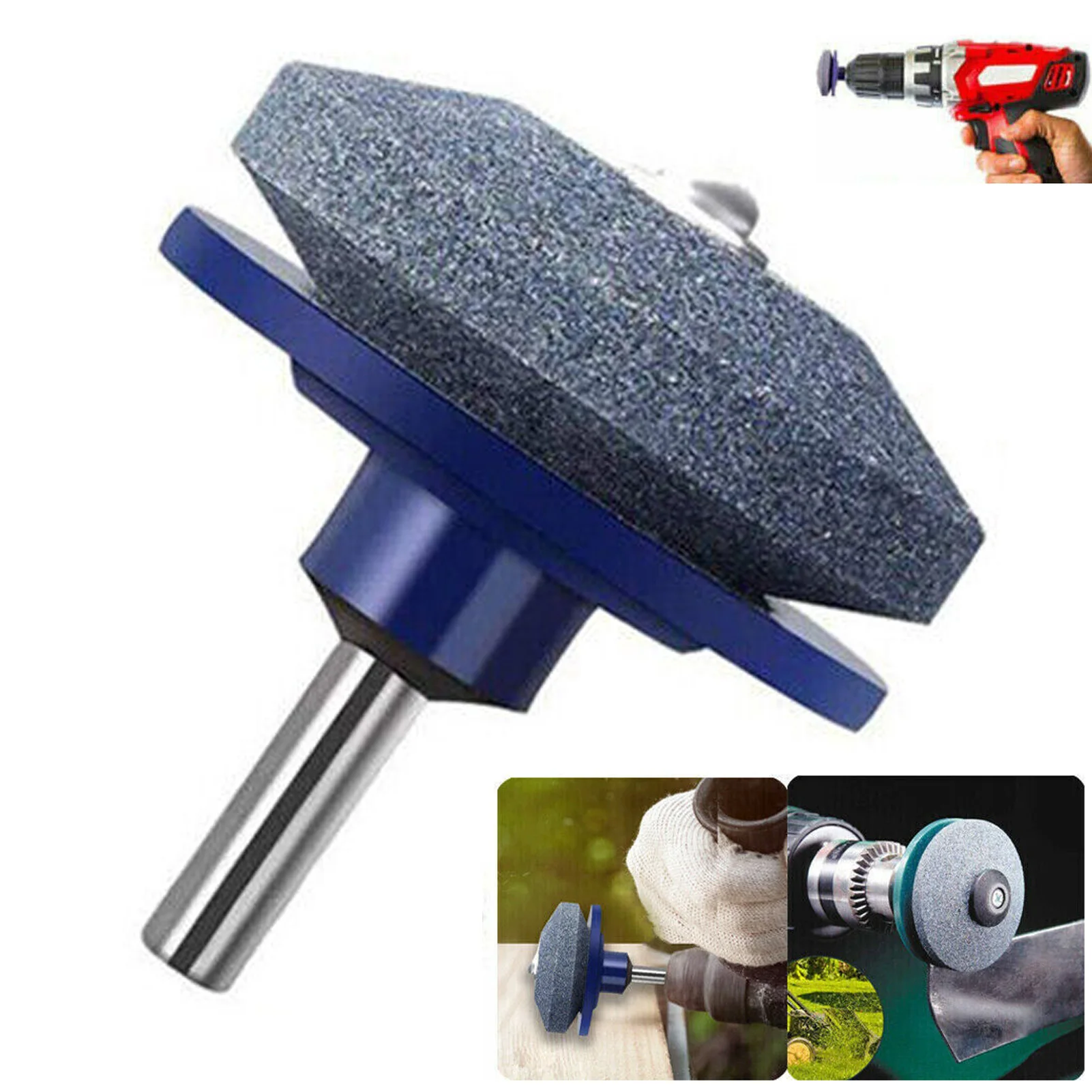 Corundum Lawn Mower Blade Sharpener Double Layer Grindstones Blade Sharpener Fit for Most of Power Drills