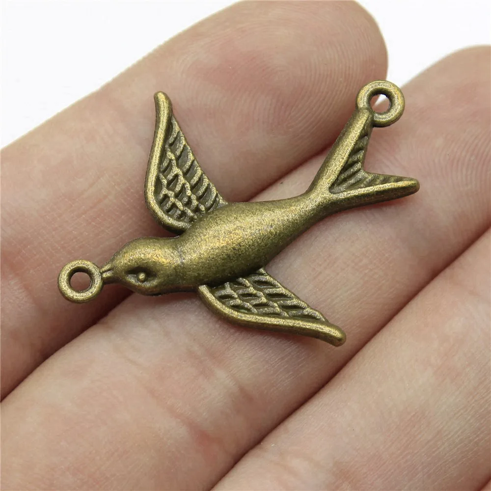 Vintage Jewelry Bird Connector Charms Handmade Accessories For Women 4pcs