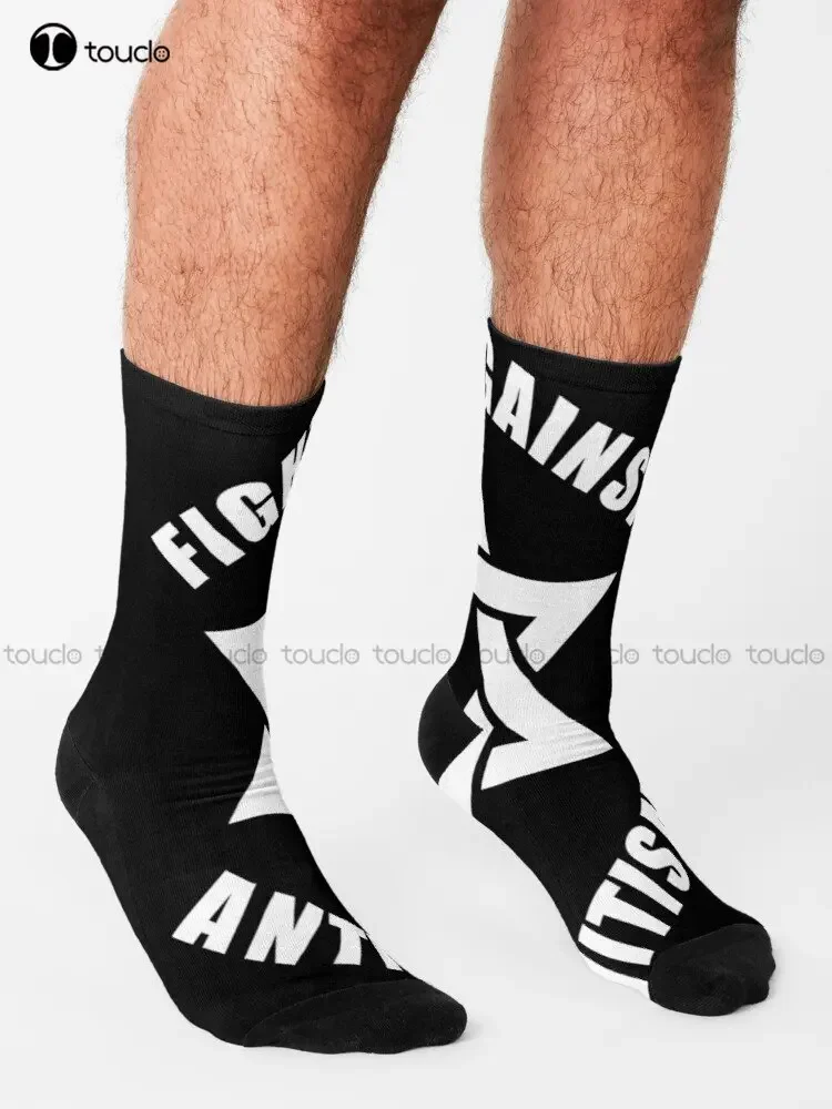 القتال ضد النصف المضاد للنجم الأسود والأبيض داود - قتال المضاد للاعتراض - جوارب مضادة للانزماثيوم للرجال جوارب كرتونية #2