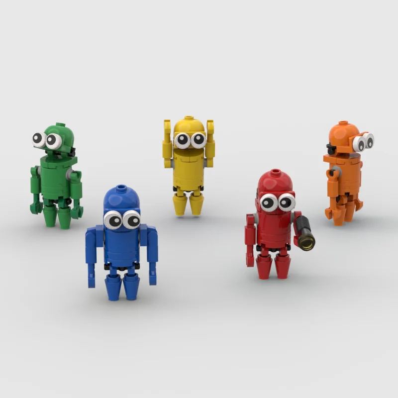 Juguete de bloques de construcción MOC, estatuilla modelo de robot pequeño y colorido, conjunto de juguetes de ensamblaje creativo, regalo de vacaciones adecuado para todas las entidades