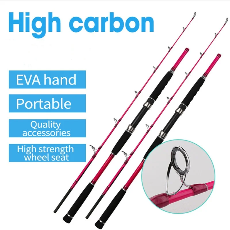 Portable Fishing Boat Rod Lure Rod 1.7M Strong Trolling Rod Carbon Hard Fast Surf Fishing Rods Travel Pole New