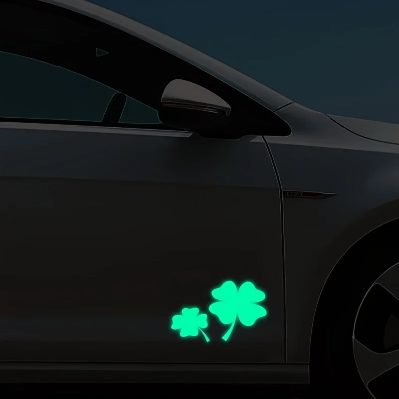 

Cute Lucky Clover Luminous Stickers Cover Small Scratches Imperfections Waterproof Car Electric Vehicle Computer Bag