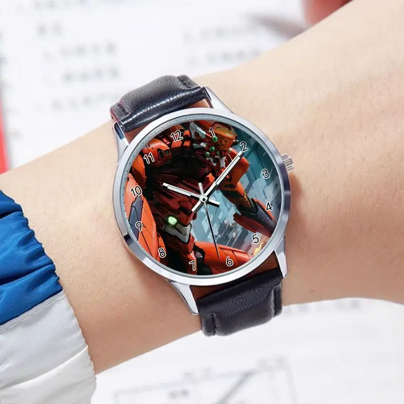 신세기 에반게리온 EVA-01 테스트 타입 영화 및 TV 상품 남성용 귀여운 만화 쿼츠 시계 세련된 아날로그 손목시계