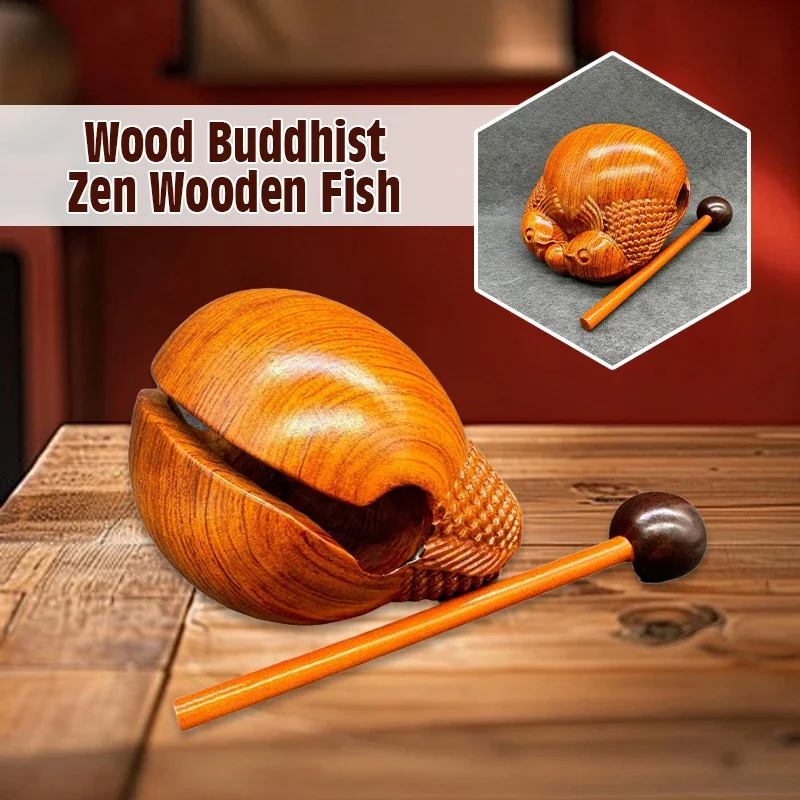 Hand-carved Empty Prayer Ornaments Old-style Chanting Temple Buddhist Wooden Home Fish Meditation Yoga Stress Relief Prayer