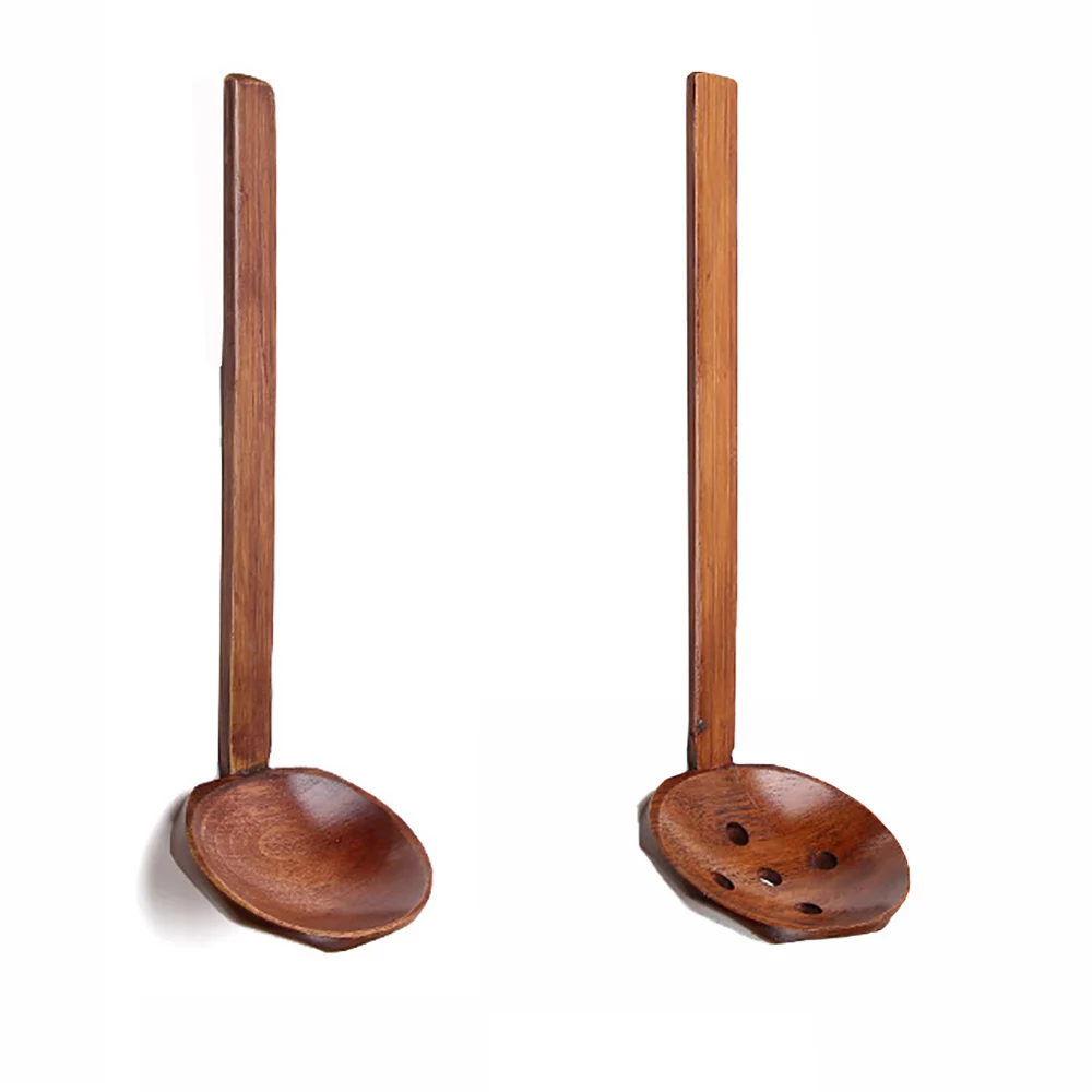 Cooking Nature Colander Wooden Ladle Japanese Style Kitchen Utensil Tool Slotted Spoon Soup Spoon Ramen Spoon