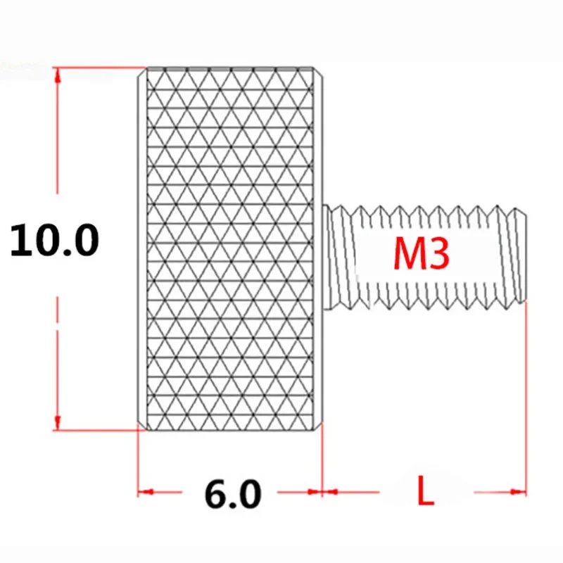 1/2PCS M3 Color Aluminum Alloy Flat Head Adjustable Hand-Twisted Knurled Non-Slip Screws Screws Bolt