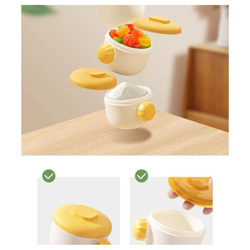 ABNO-3-Layer Milk Powder Dispenser, Stackable And Portable, Large Capacity, Ideal For Outdoor & Snacks Storage