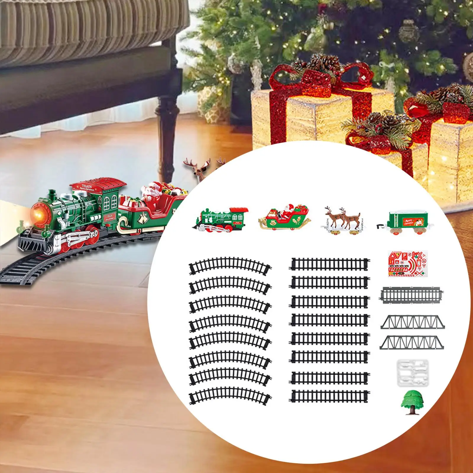 Set di treni elettrici Set di treni natalizi Pista creativa Giocattolo elettrico Natale