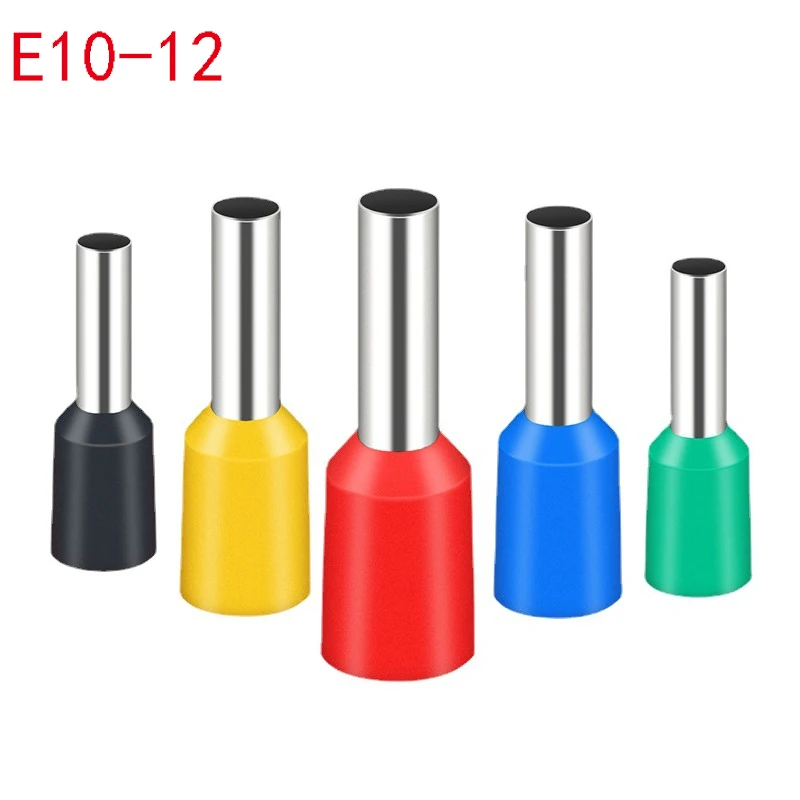 E10-12 Tube insulating Insulated terminals 10MM2 Cable Wire Connector 100PCS/Pack Insulating Crimp Terminal Connector