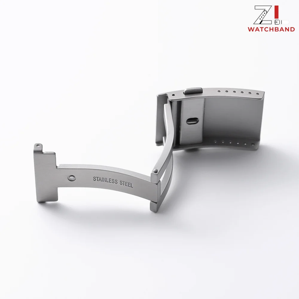 Stainless Steel Extended Fold Solid Watch Buckle for Seiko Double Push Safety Milled Clasp 18mm 20mm 22mm Silver Watchband Clasp image 6