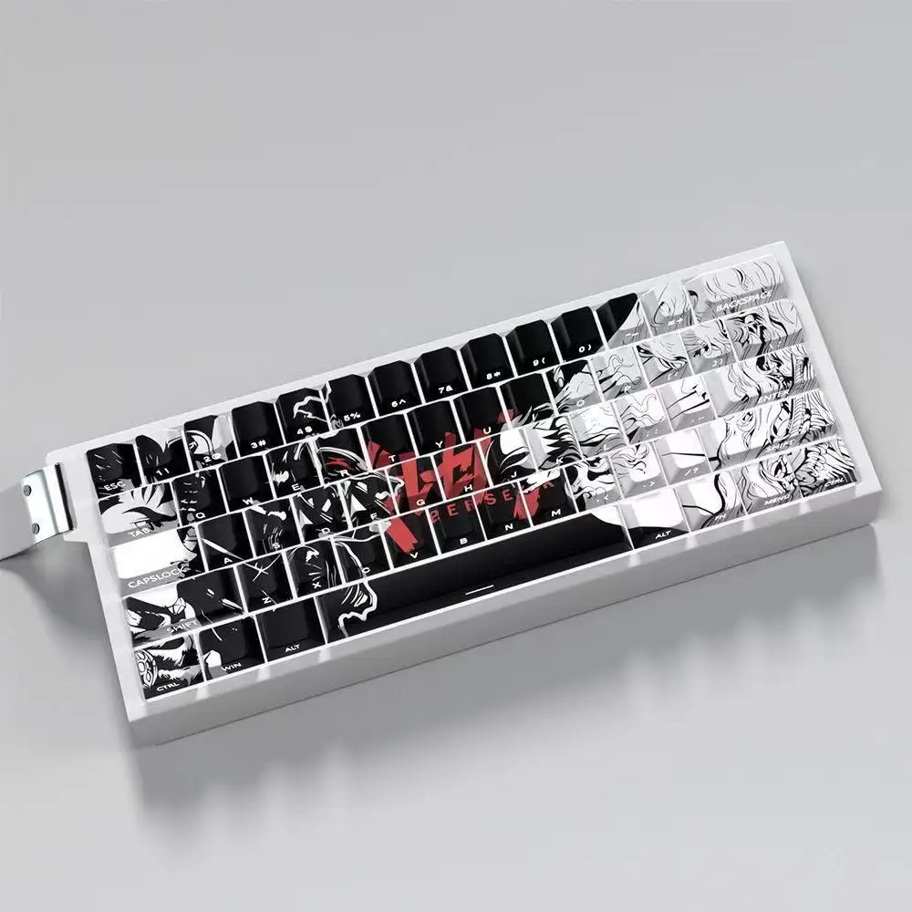98 Klawiszy Berserk Keycaps Anime Zestaw Nakładek na Klawisze Cherry PBT Grawerowane Boczne Transparentne 98 Klawiszy do Klawiatury Mechanicznej 61/65/68 — zdjęcie produktu 4