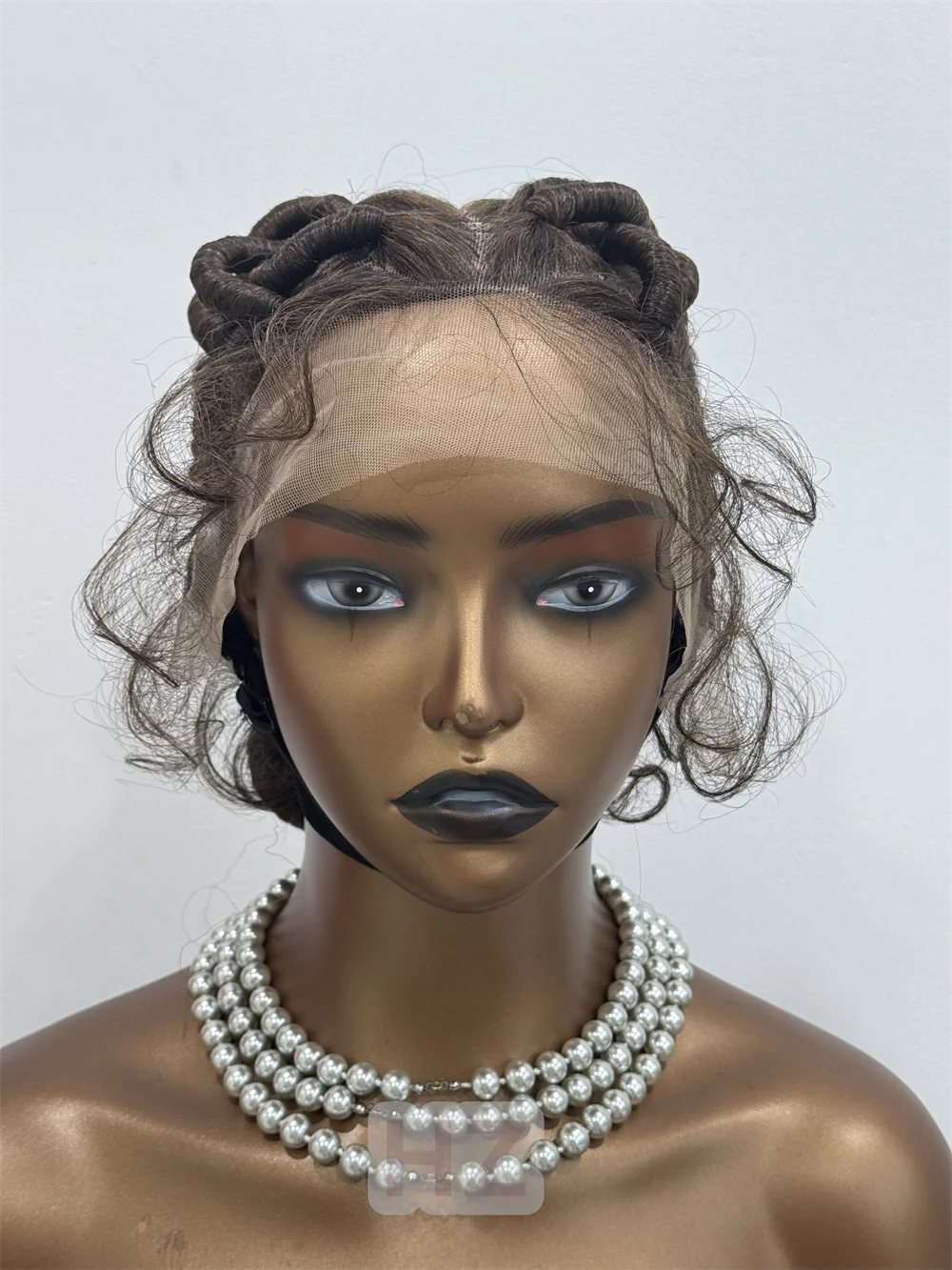 شعر مستعار مضفر للنساء السود الاصطناعية الدانتيل الكامل الأفرو بانتو Knotless تجديل شعر مستعار اليدوية الدانتيل شعر مستعار أمامي