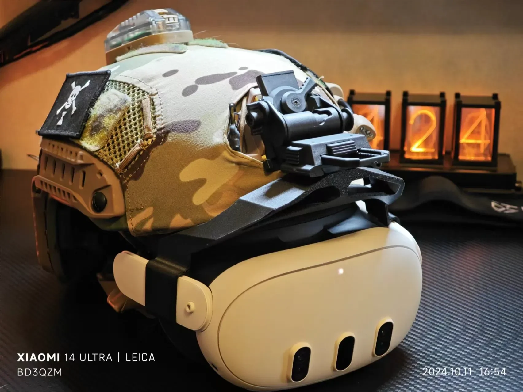 For Meta Quest3 VR Headset to Helmet Mount Adapter 3D Printed Holder Quick-Release Dovetail Compatible with L4G24 Dump Truck