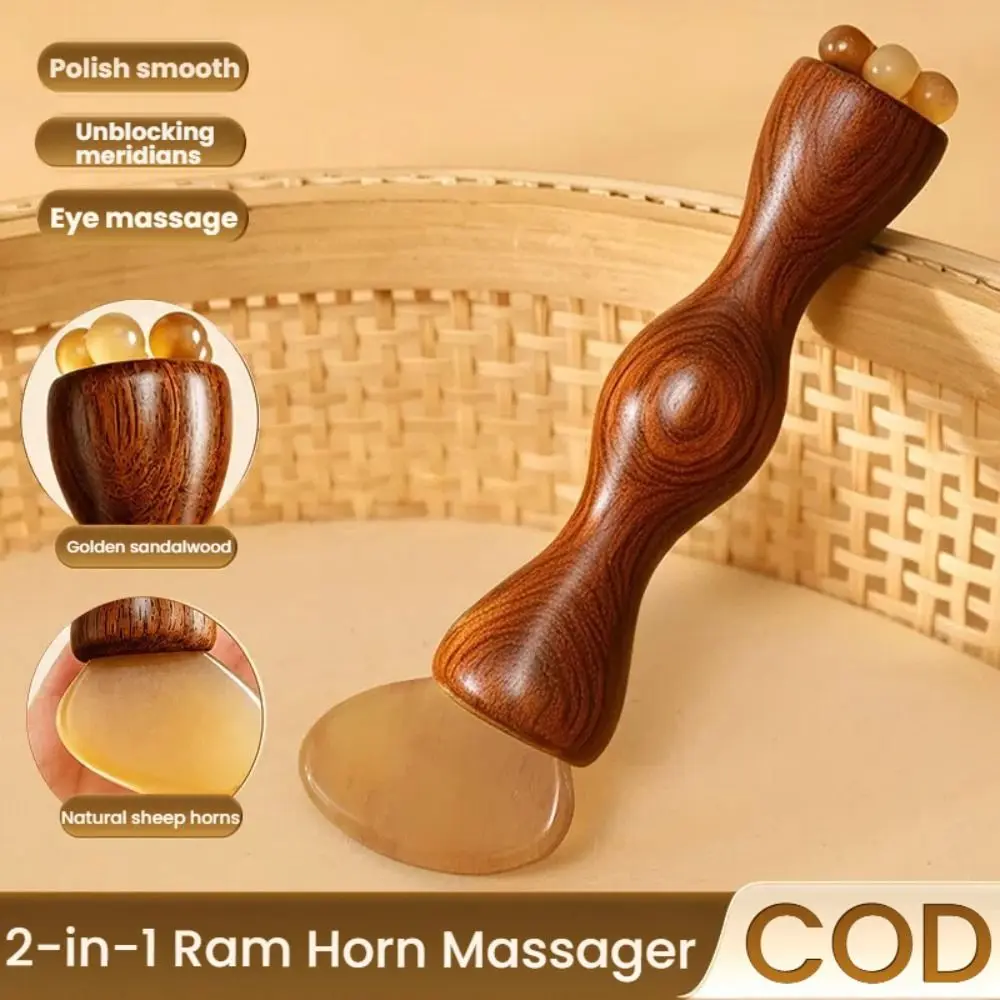 Lotus Flower Sandalwood Facial Massage Comb 2 In 1 Double Ended Facial Massage Comb Handheld Face Care Tools