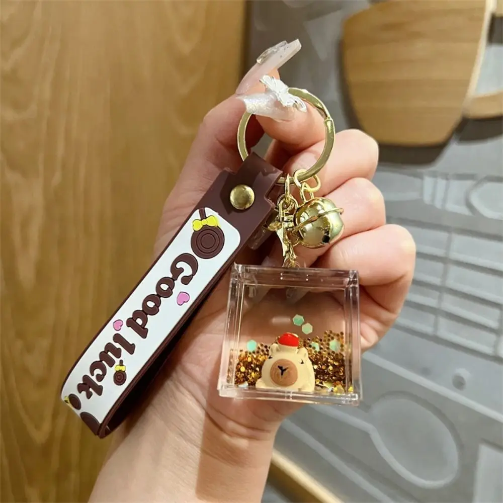 كابيبارا حلقة مفاتيح صغيرة ، كابيبارا زجاجة الرمال المتحركة قلادة ، زجاجة الانجراف