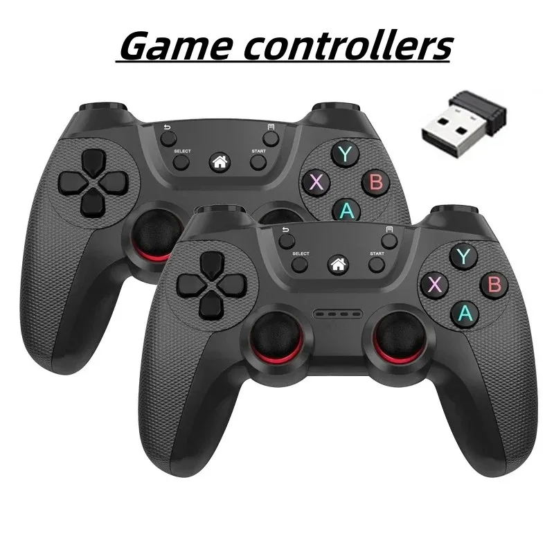 Wireless doubles game Controller For Linux/Android phone For Game Box Game stick PC Smart TV Box 2.4G gamepad Joystick view 2