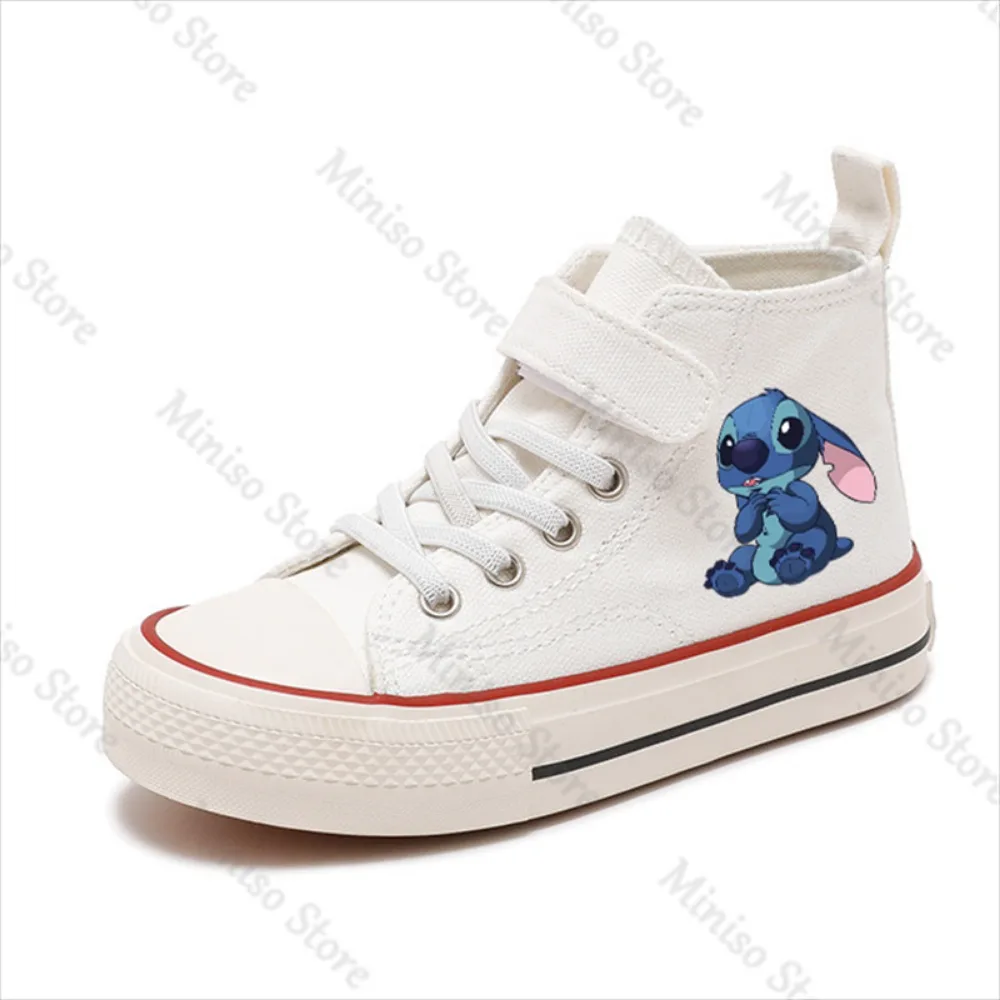 Leinwand Kinder drucken vier Jahreszeiten Sport Jungen Tennis schuhe Kinder Mädchen Lilo Stich High-Top Disney Casual Cartoon Komforts chuhe