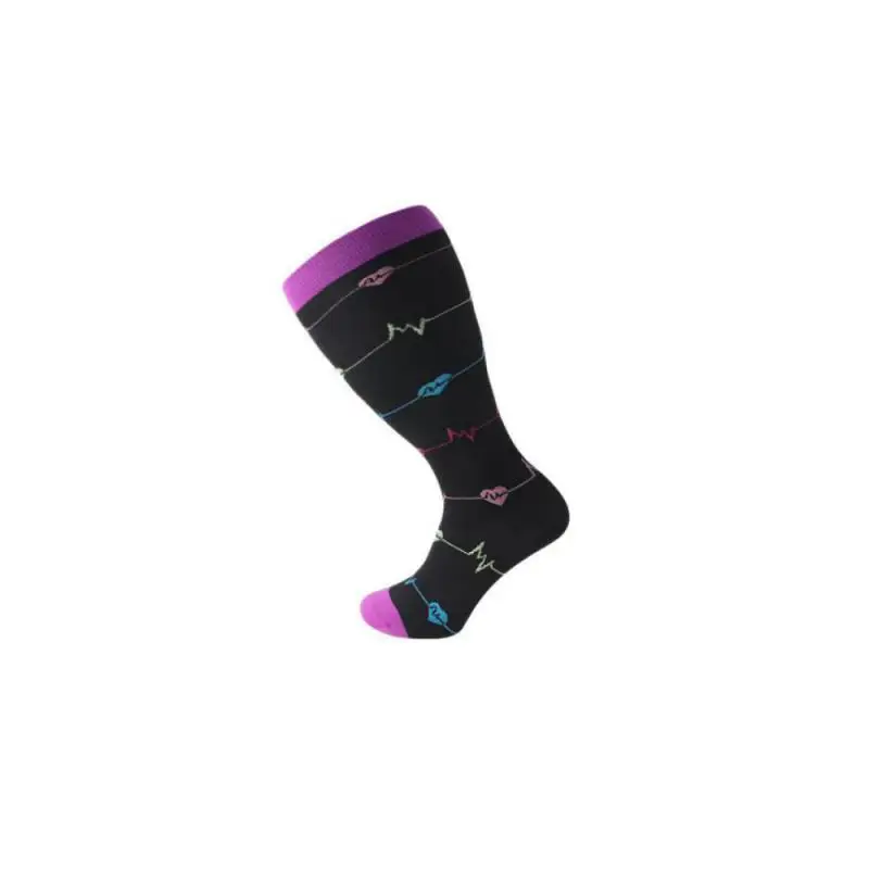 4pair Plus Size 4xl Ecg White Women Mid Tube Socks Compression Stockings High Elastic New Design Nurse 2025 Fitness Doctor