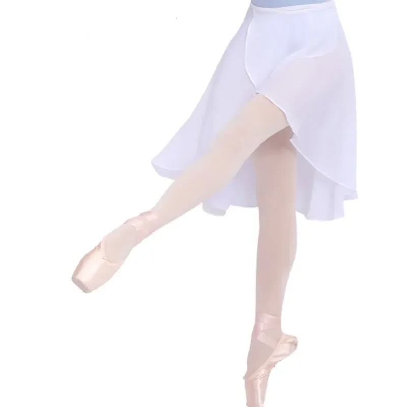 Ballet Dance Chiffon Skirt Long Women Girls Teen Adjustable Tie Waist Wrap Skirt Asymmetric Dancewear Irregular Scarf Training