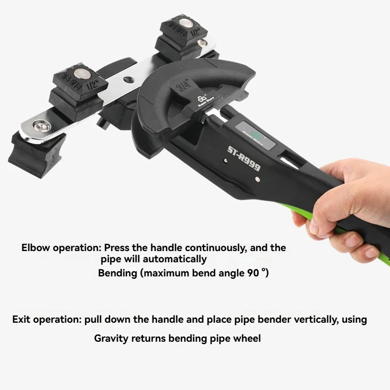 

ST-R999 Manual Pipe Bender Copper and Aluminum Pipe Universal 90° Forward and Reverse Bend 6-22mm Bending Tool Set