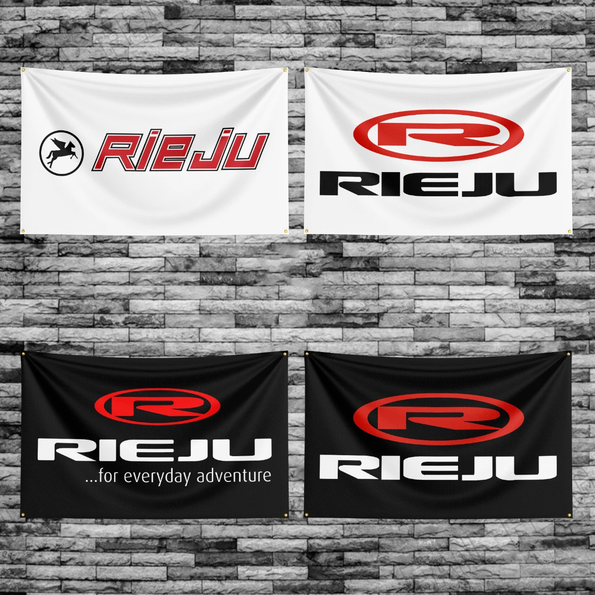 

3x5Ft Motorcycle Manufacturer Riejus Flag Polyester Digital Printing Banner for Wall Art Out Door Decoration With Brass Grommets