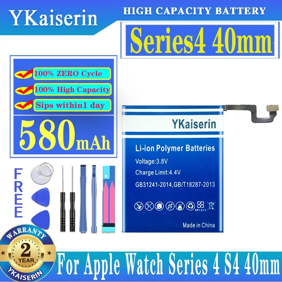 YKaiserin Series4 40mm 580mAh Replacement Battery For Apple Watch iWatch Series 4 S4 40mm High Capacity Batterij + Track NO