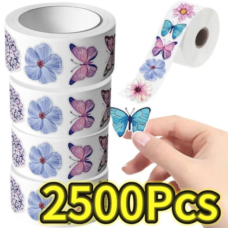 

500-2500 шт. наклейка с бабочкой 2,5 см/1 дюйм, красочные наклейки с бабочками, милые наклейки, украшение для вечеринки в виде бабочки, канцелярские принадлежности для скрапбукинга