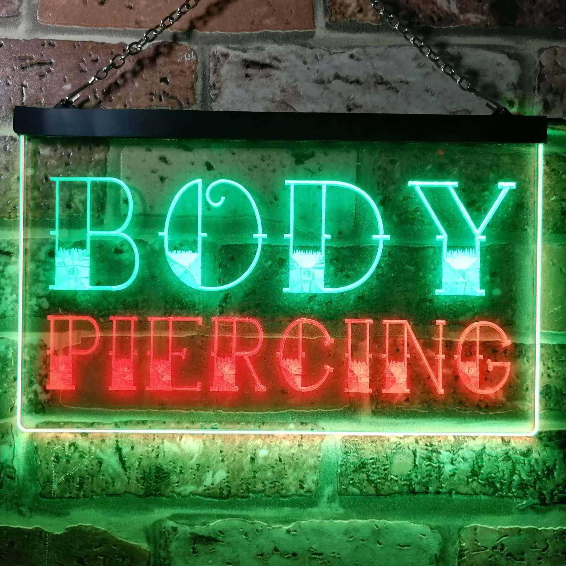 

BODY PIERCING Dual Color Led Neon Sign st6-i0344