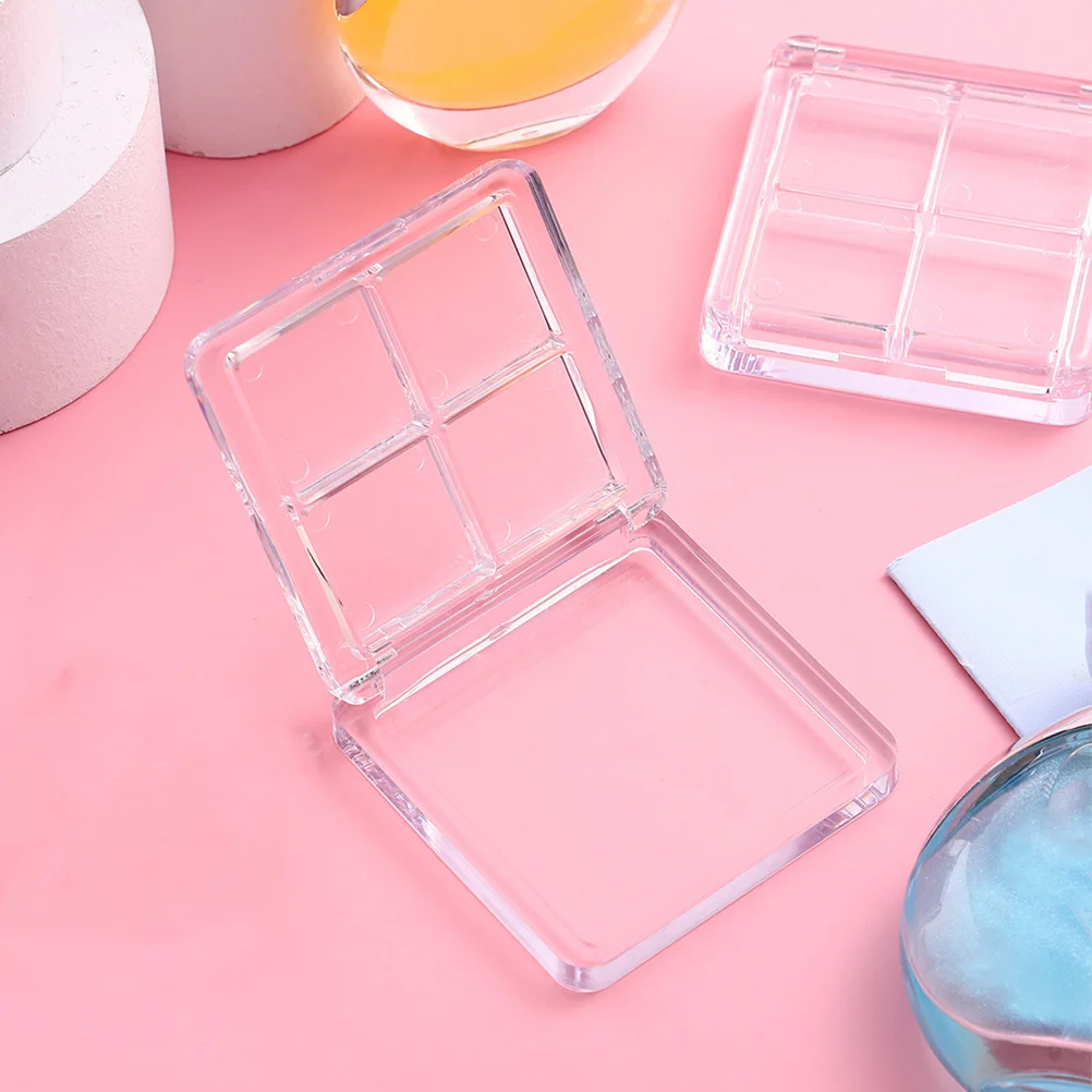 

4pcs Transparent Empty Eyeshadow Box Mini Diy Palette Travel Powder Container For Lipstick Blush Foundation