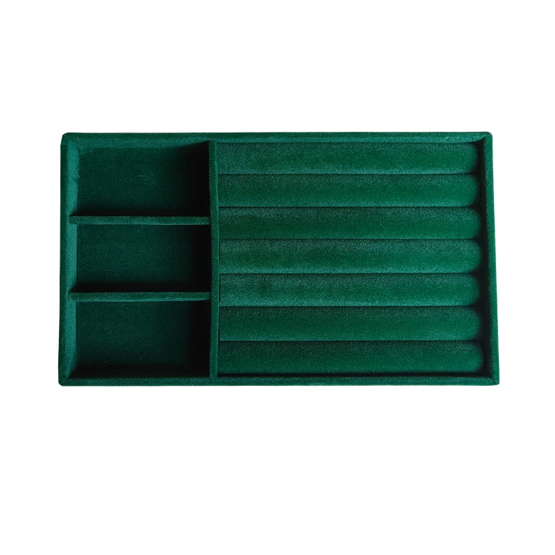 Jewelry Organizer Velvet Jewelry Storage Tray Display Ring Bracelet Necklace Storage Box Showcase Drawer Organizer Trays