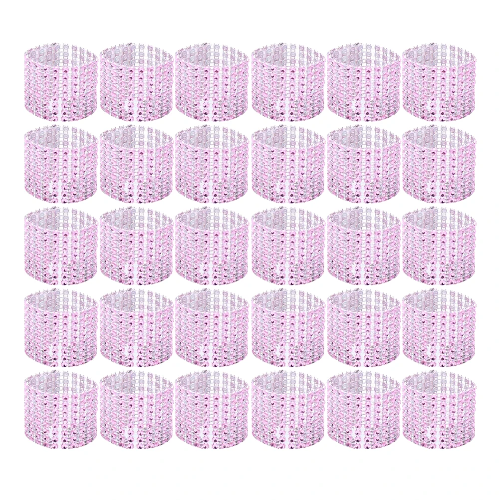 

60 PCS Wedding Cocktail Napkins Buckle Holders Crystal Rings Dining Table Decoration Items Banquet