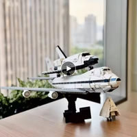 2025 Compatible MOC 10360 Sets ICONS Series Shuttle Carrier Aircraft Building Blocks Space Plane Model Educational Toy Gifts