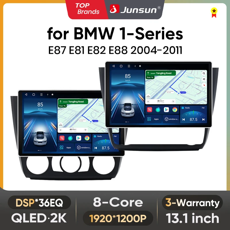 Image of Junsun 13,1 Zoll QLED Android Wireless CarPlay Autoradio für BMW 1er-Serie E87 E81 E82 E88 2004-2011 Intelligente Systeme DSP