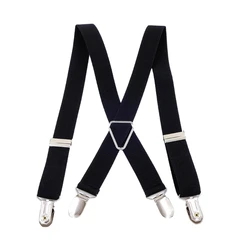 Adult Suspenders Adjustable Solid Color Straight Clip Suspenders