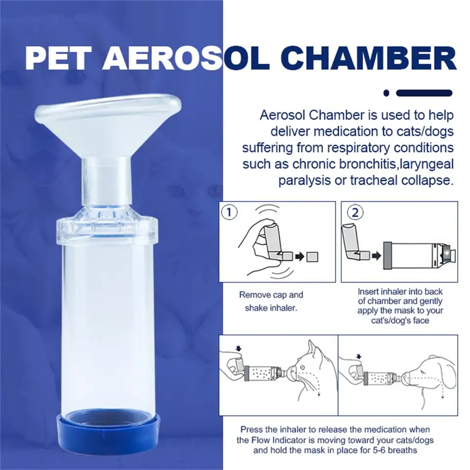 PVC エアロゾルチャンバー猫ポータブル吸入器スペーサー PVC マスク
