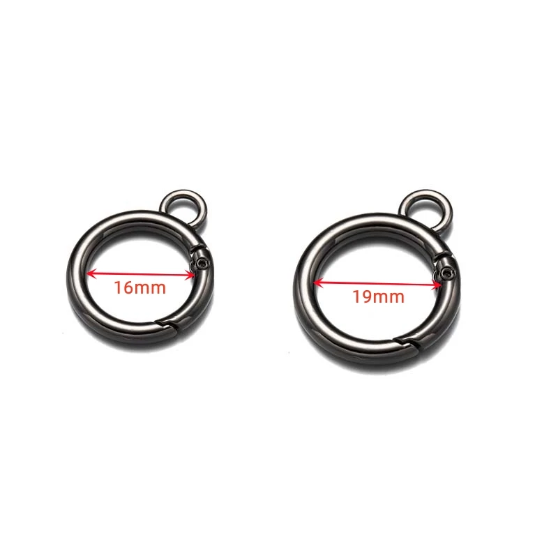 5pcs/Lot Metal O Ring Spring Clasps Round Carabiner Keychain Bag Clips Hook Chain Buckles Connector For DIY Jewelry Making Craft