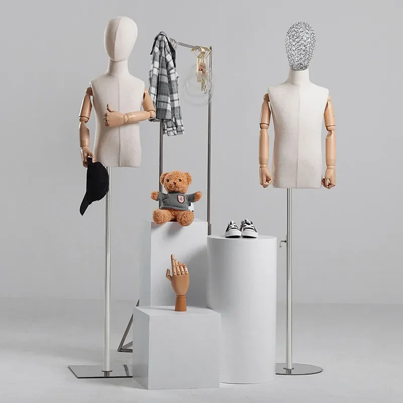 Children Clothing Store Display Rack Half Body Child Mannequin Dummy Model Props for Kids Fashion Shop Window Decoration