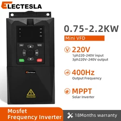 220V 0.75KW/1.5KW/2.2KW 1HP/2HP/3HP Zuinige Mini VFD Frequentieregelaar converter voor Motor Snelheidsregeling Omvormer