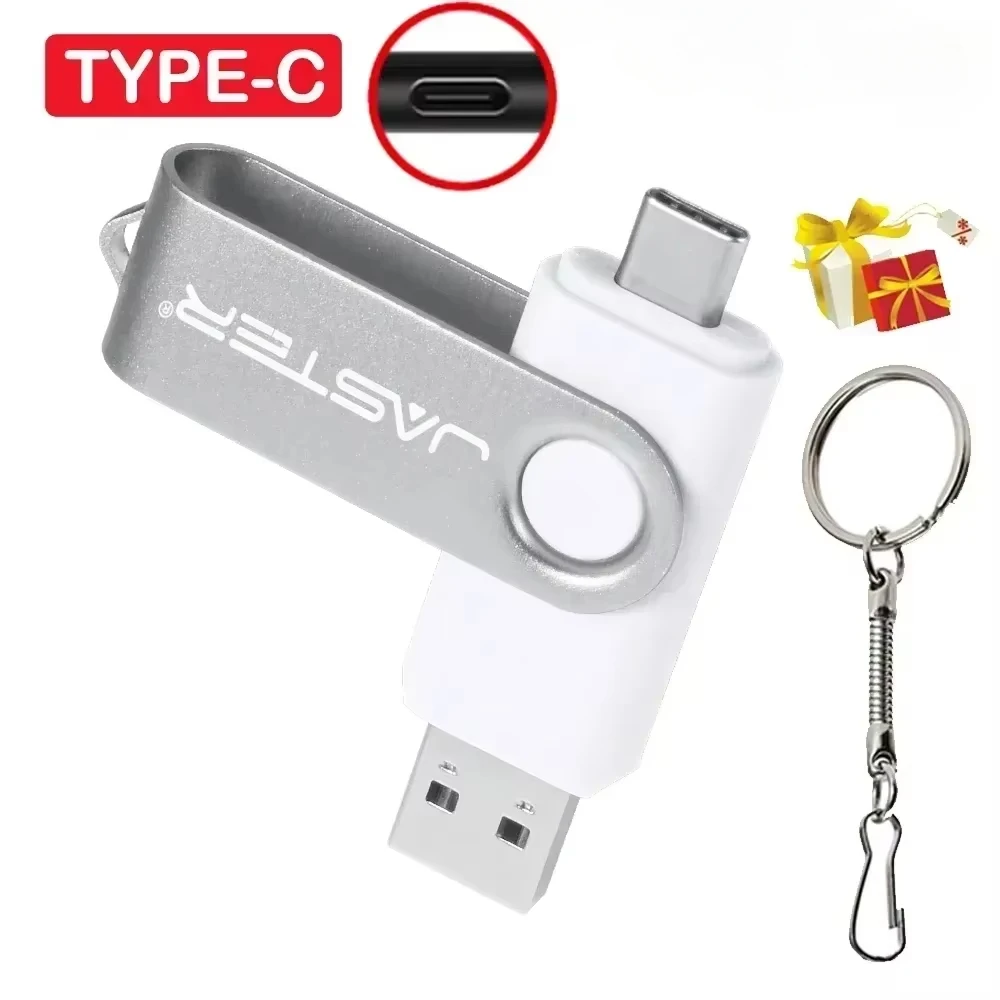 Hoge snelheid USB 3.0 Type C USB-flashdrive 128 GB Gratis sleutelhanger Pendrive 64 GB Oranje 2 in 1 USB-stick 32 GB 16 GB Business Mini