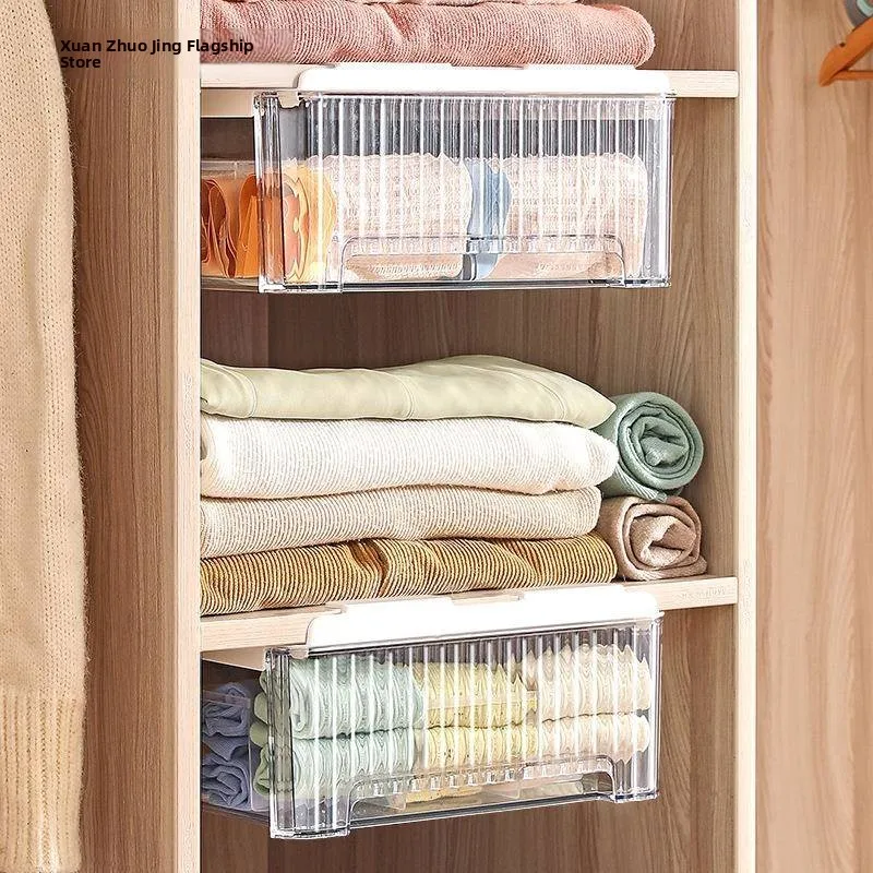 

Transparent Drawer Style Storage Box for Underwear And Socks Home Wardrobe Organizer Plastic Dividers Easy to Use