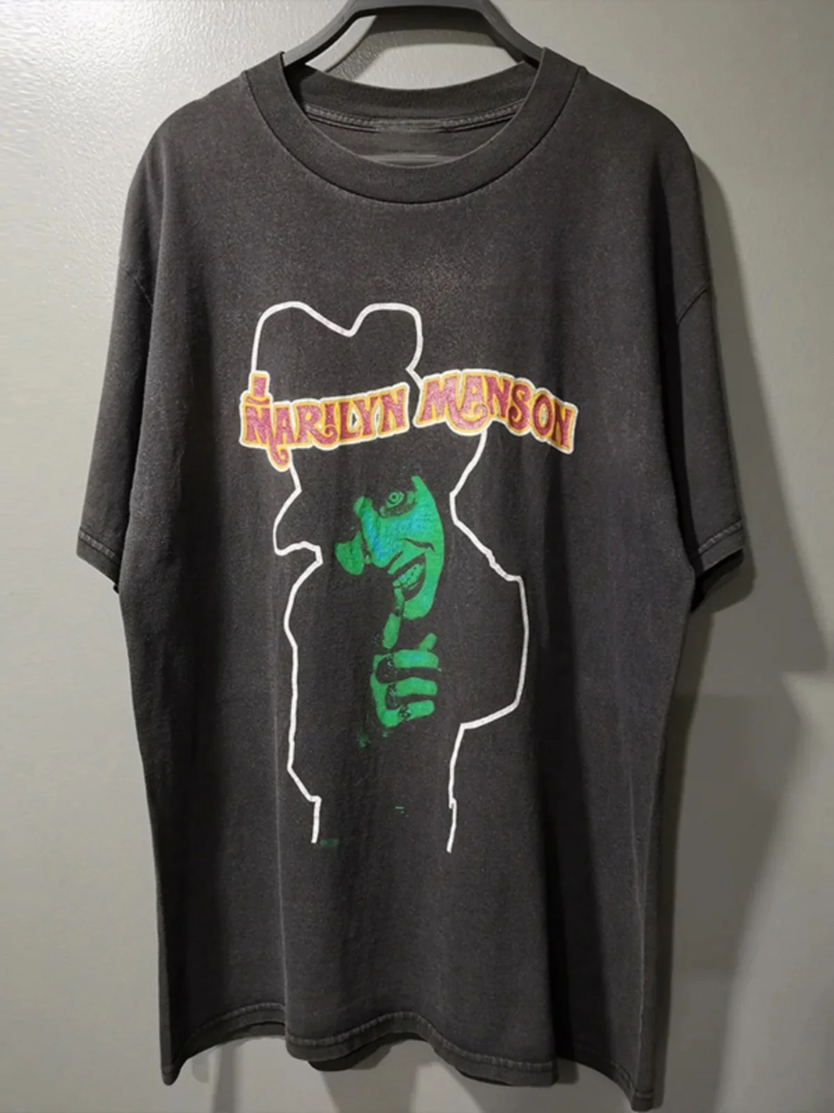 Marilyn Manson Cotton T-Shirt Short Sleeve Unisex Heavyweight Lazy Style Casual Atmosphere Design Youth Fashion Summer Top