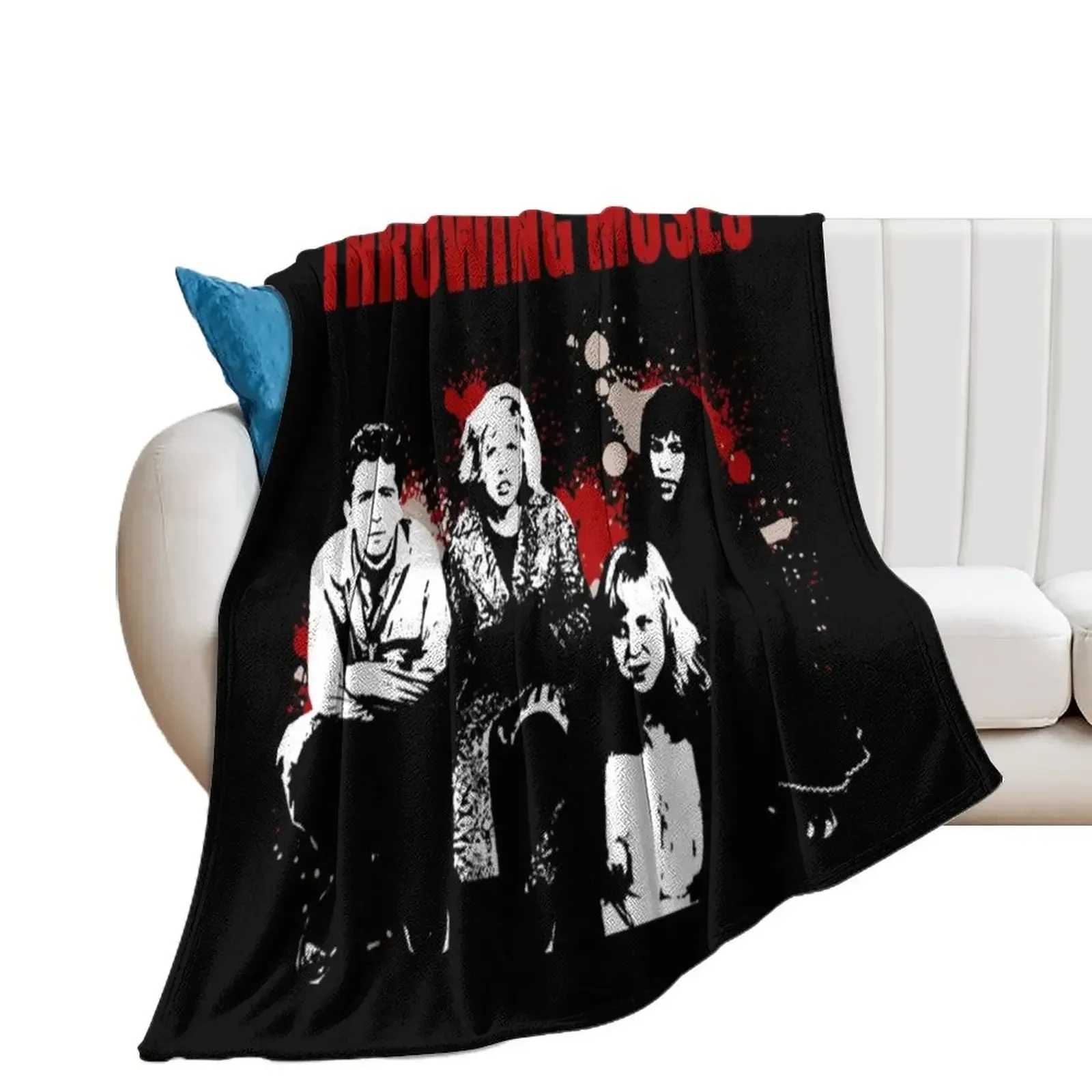 Throwing Muses-stencil shirt Throw Blanket Giant Sofa Sofa Quilt Fashion Sofas Hair Blankets