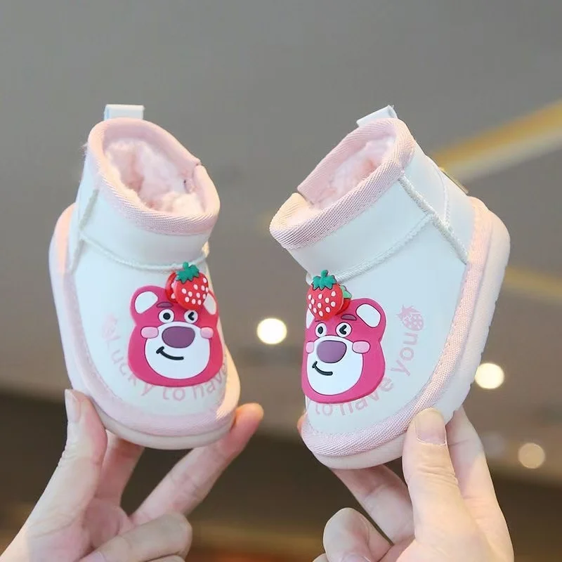 2025 new Strawberry Bear Lotso real photos drop shipping Girls' Small Fashion Children's Cartoon Girls kids boots children shoes