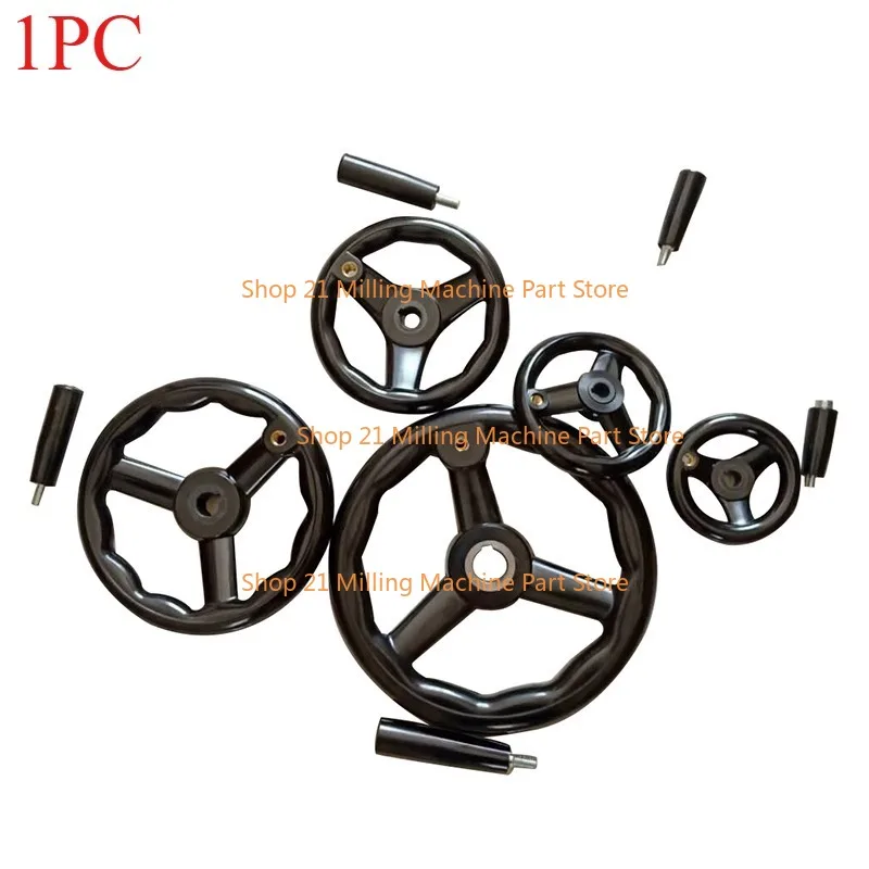 

1PC Heavy Black Milling Machine Lathe CNC Spoked Hand Wheel Wave Round bakelite three handwheel 12x100mm 22x250mm 25x250mm