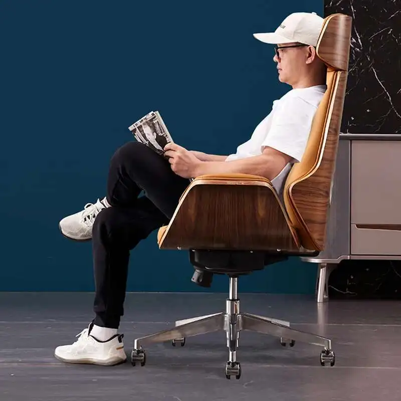 كرسي كمبيوتر مكتبي مريح للأعمال مصنوع من الجلد كرسي مكتب فاخر عالي الجودة مريح لألعاب سيلا أثاث المكاتب #3