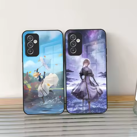 Violet Evergarden Phone Case Glass For Samsung Galaxy S24 S25 S21 S22 S20 S23 Ultra Fe Plus A34 A54 A24 A16 A52 M54 Cover