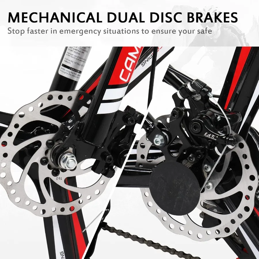 دراجة جبلية قابلة للطي 26 بوصة 21 سرعة دراجة جبلية قابلة للطي مع تأثير صدمة مزدوج فرامل قرصية مزدوجة ميكانيكية قوية Uni #3