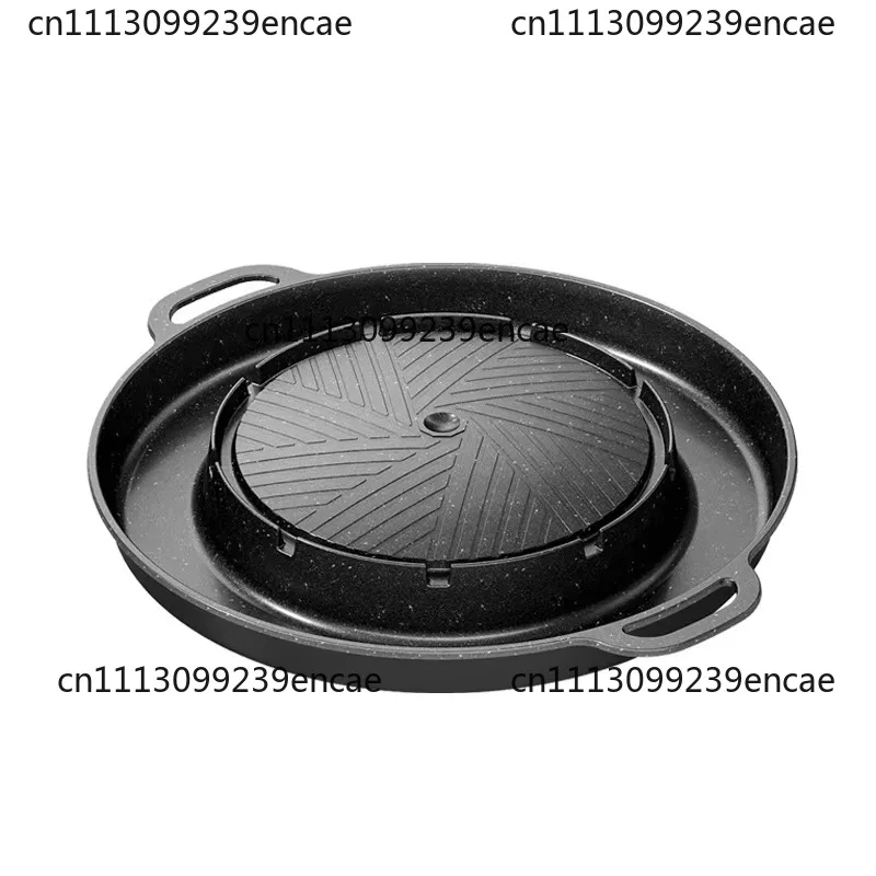 Sticky round   Household smokeless non-stick baking pan Shabu-roast integrated baking pan Cassette oven Outdoor baking