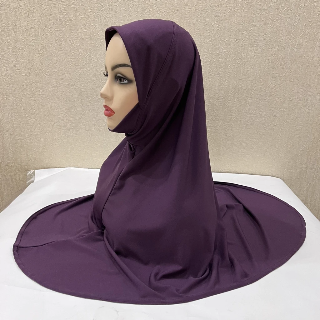 H124 Erwachsene, hochwertiger, großer muslimischer Hijab-Schal mit Kinnteil, islamisches Kopftuch, Hüte, Armia, zum Anziehen, Kopfbedeckung, Turban-Kappen – Detail 5